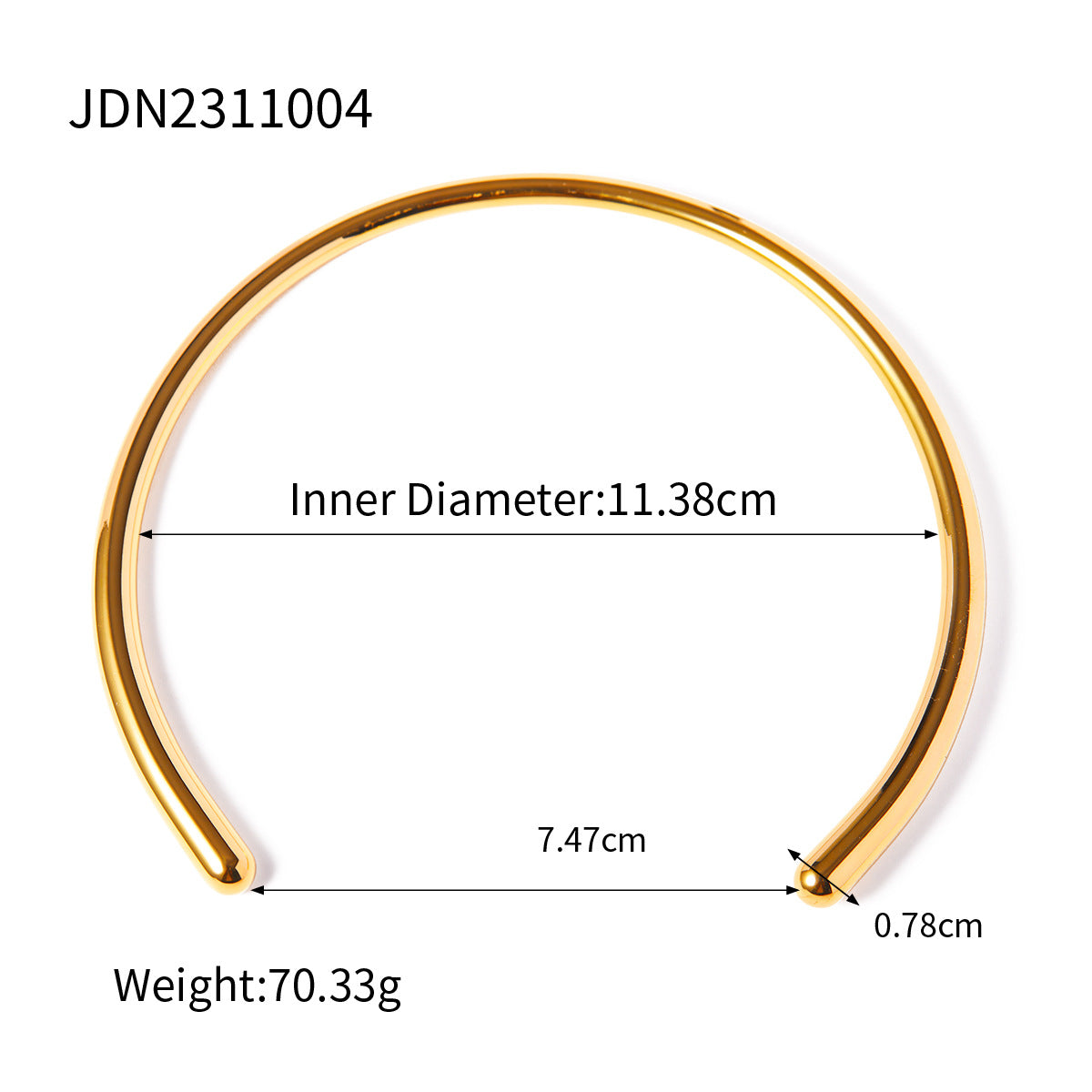 Necklace: 18K Gold Plated Minimalist Open Cuff Choker for Women