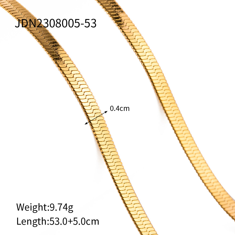 Necklace Gold Multi-Strand Titanium Steel Set for Women
