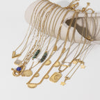 French Style Gold Stainless Steel Chain Necklace Women