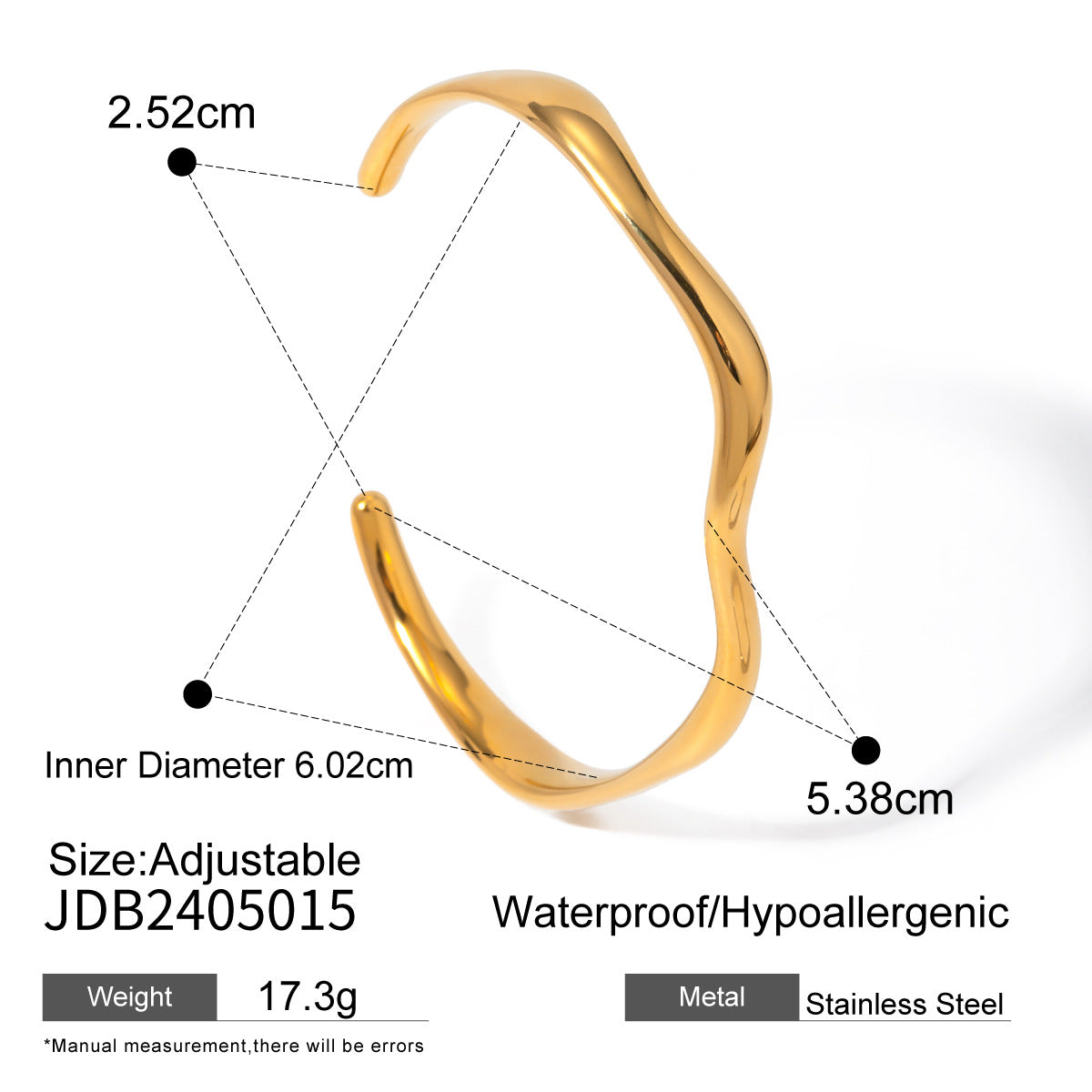 INS stainless steel plain bangle, high-end classic bracelet, titanium steel open bangle, 18k gold jewelry.