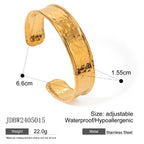 18k gold stainless steel wide face bracelet high-end Instagram chain titanium steel open bracelet