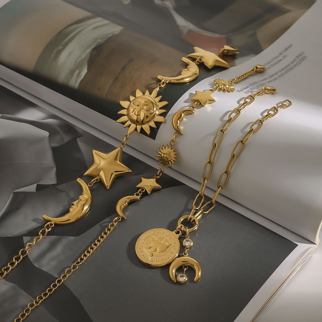 18k gold stainless steel star bracelet light luxury high-end jewelry does not fade titanium steel accessories