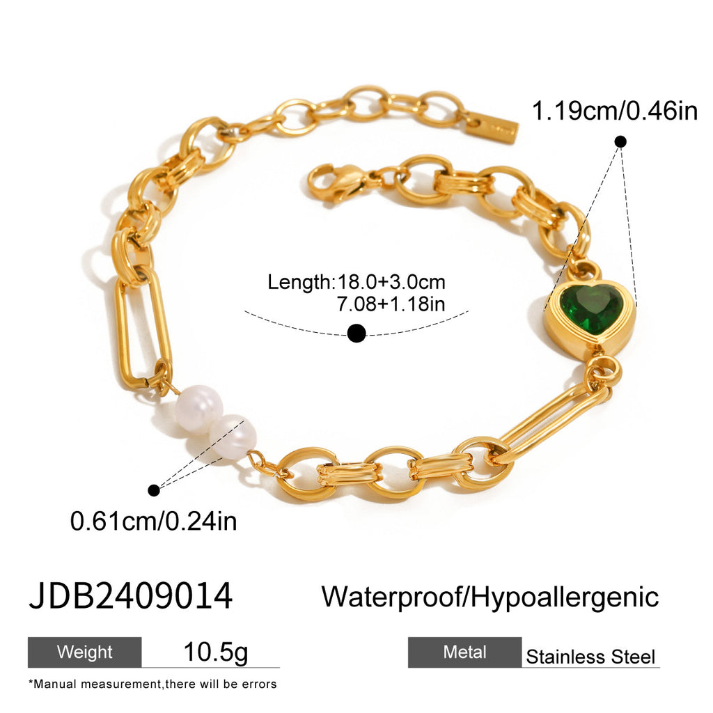 Stainless steel and zirconia heart-shaped bracelet – a luxurious and stylish accessory that doesn’t fade over time. Made of titanium steel.