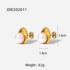 Stainless steel pearl earrings with a high-end feel, Instagram-style earrings, titanium steel earrings, European and American earrings