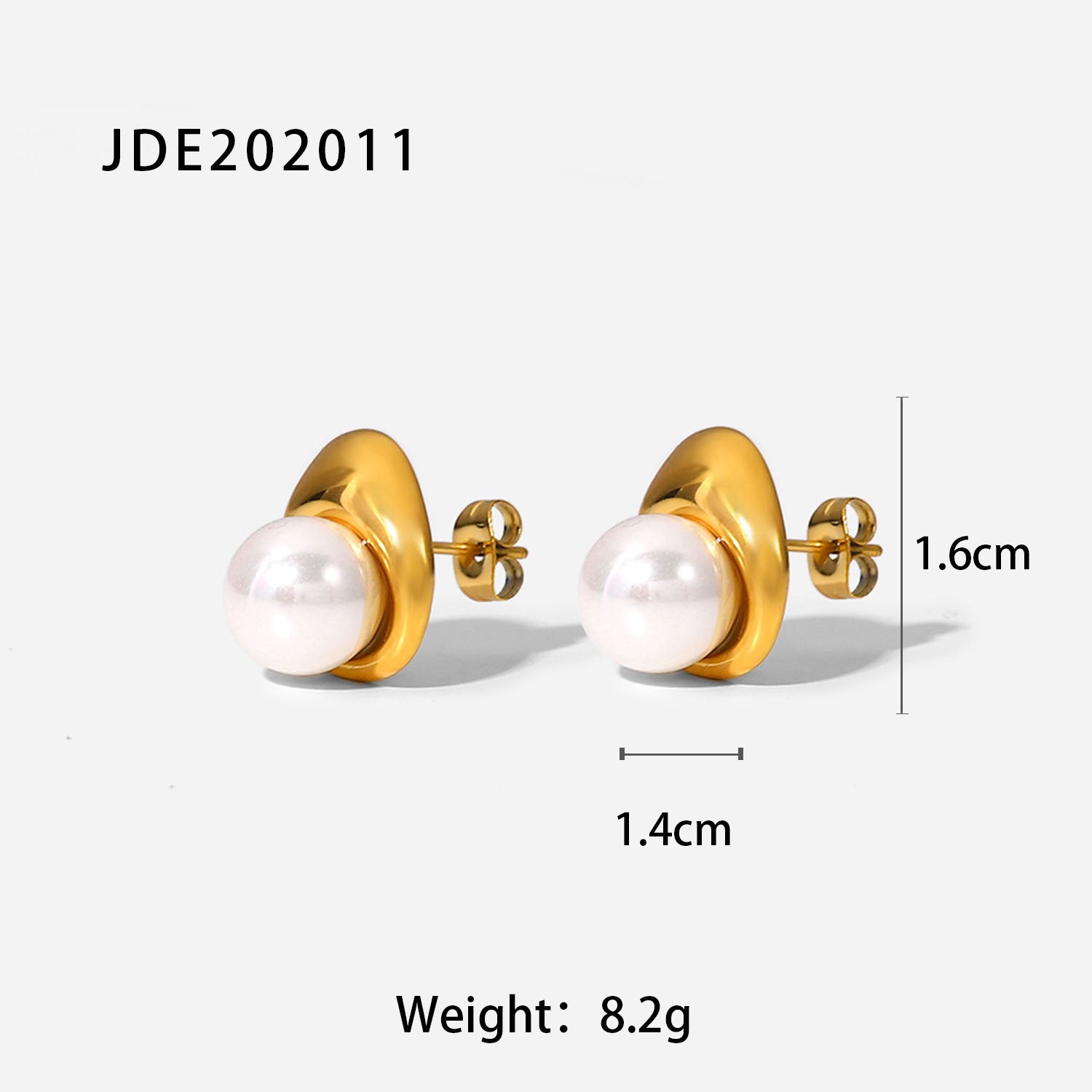 Stainless steel pearl earrings with a high-end feel, Instagram-style earrings, titanium steel earrings, European and American earrings