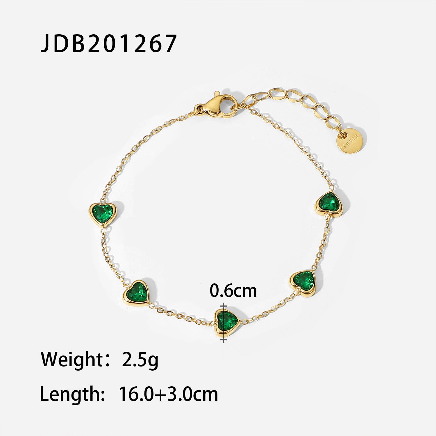 Layered Gold Green Bracelet for Women, Dainty Stackable Jewelry