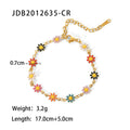 New Summer 18k Gold Stainless Steel Daisy Earrings Ins Gold Colorful Daisy Chain Necklace