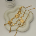 18k gold stainless steel star bracelet light luxury high-end jewelry does not fade titanium steel accessories