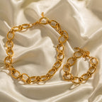 Tiffany-style 18K gold thick chain stainless steel bracelet  versatile titanium steel non-fading bracelet accessory