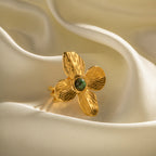 Matching gold butterfly stud earrings from jewelry set
