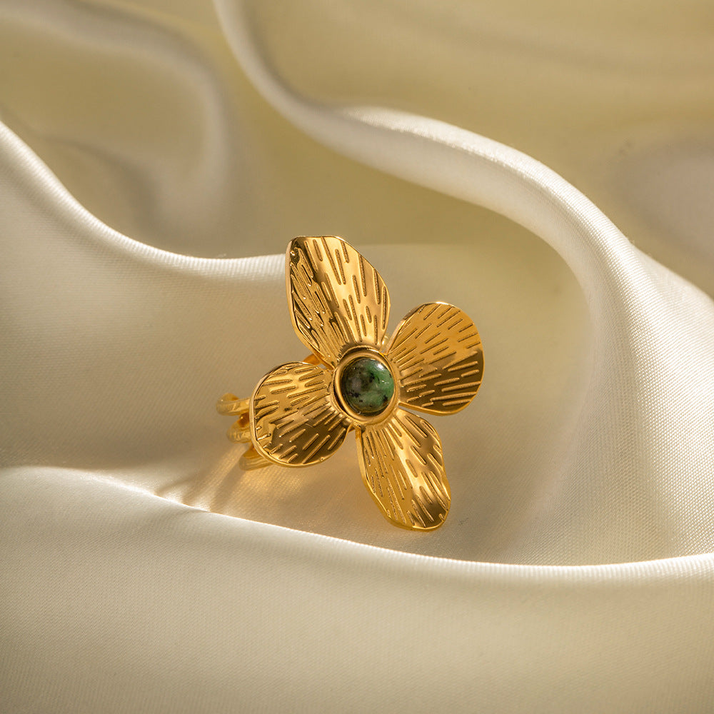 Matching gold butterfly stud earrings from jewelry set