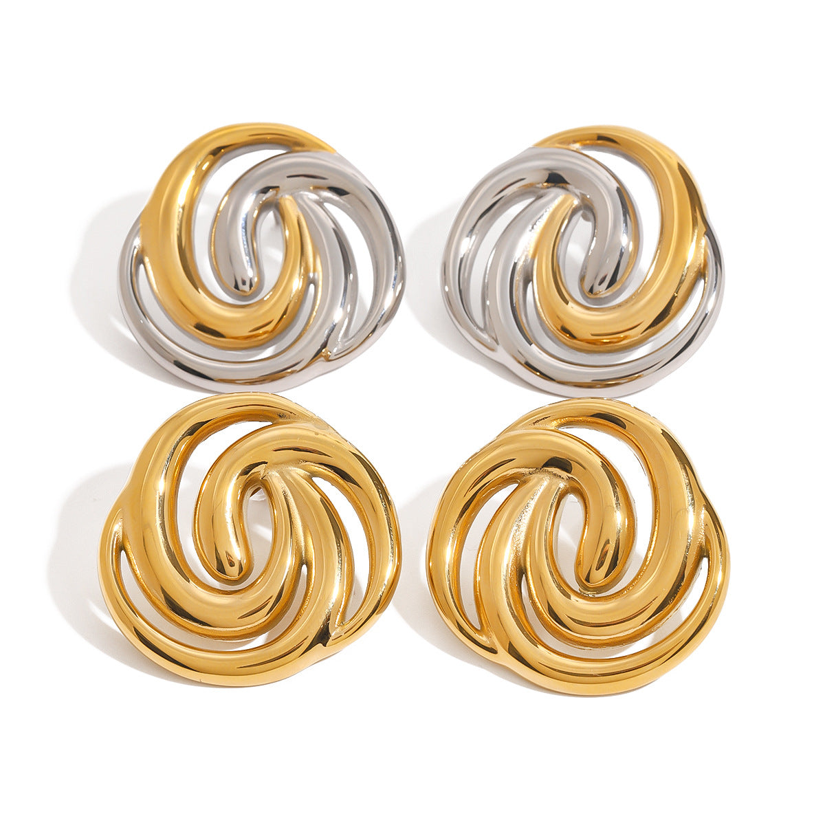 Titanium steel earring high-end light luxury earrings 18k gold colorfast earrings cross-border stainless steel accessories