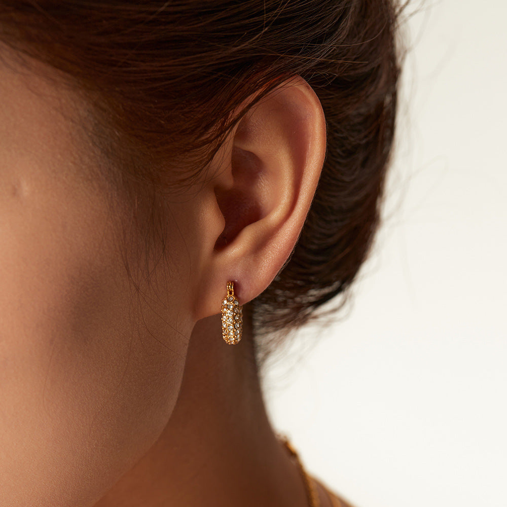 Double Layer Gold Hoop Earrings for Multiple Piercings