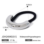 Metal Geometric Hair Ties | Gold & Silver Plated Ponytail Holders, Non-slip Elastic Scrunchies for Women