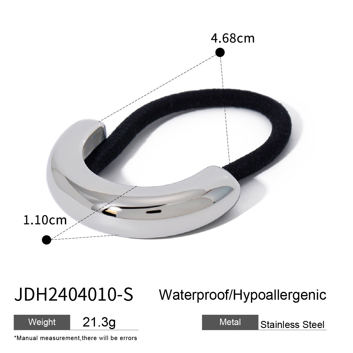 Metal Geometric Hair Ties | Gold & Silver Plated Ponytail Holders, Non-slip Elastic Scrunchies for Women