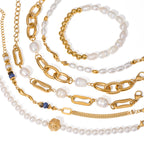 Stainless steel jewelry titanium steel does not fade pearl bracelet accessories gold-plated niche luxury bracelet