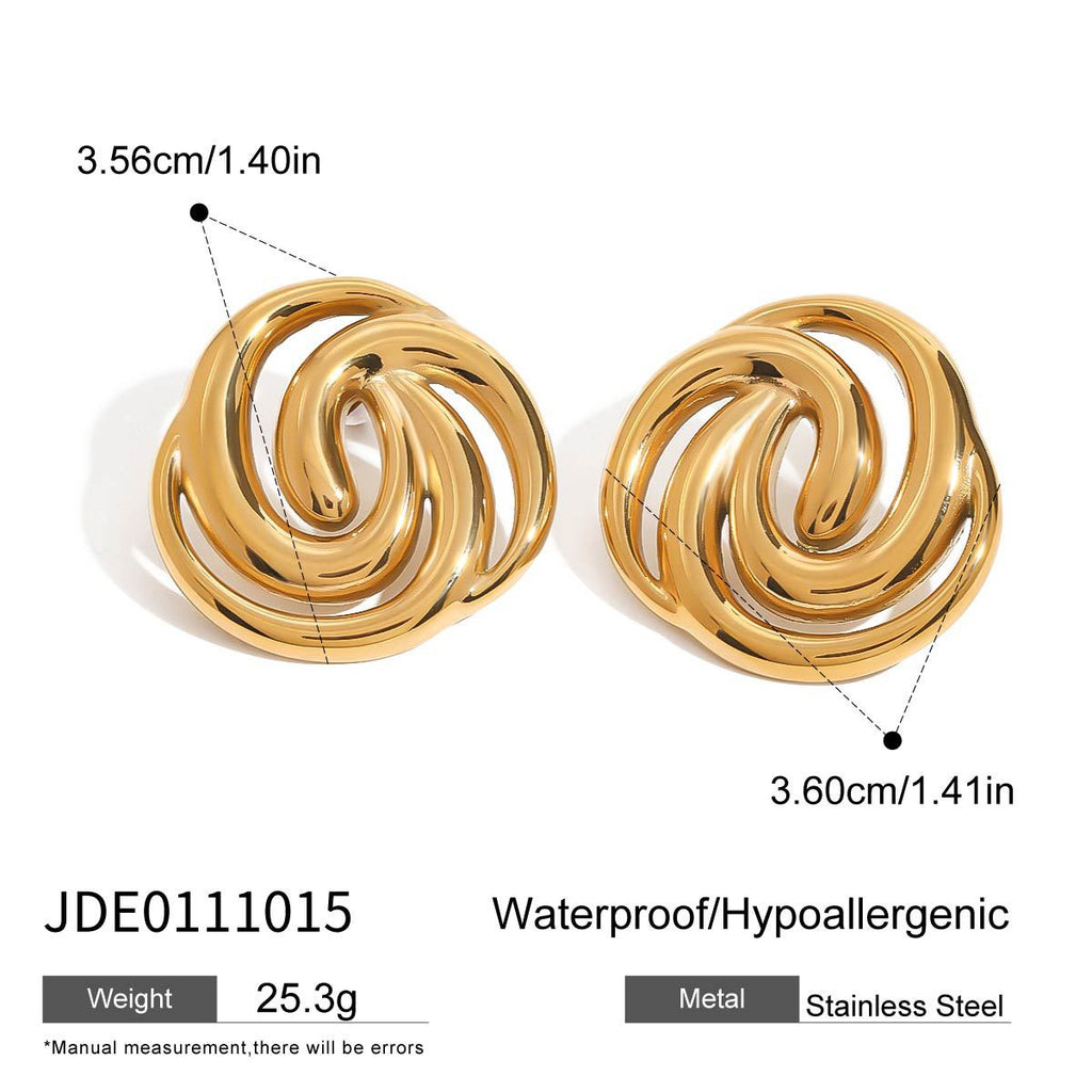 Titanium steel earring high-end light luxury earrings 18k gold colorfast earrings cross-border stainless steel accessories