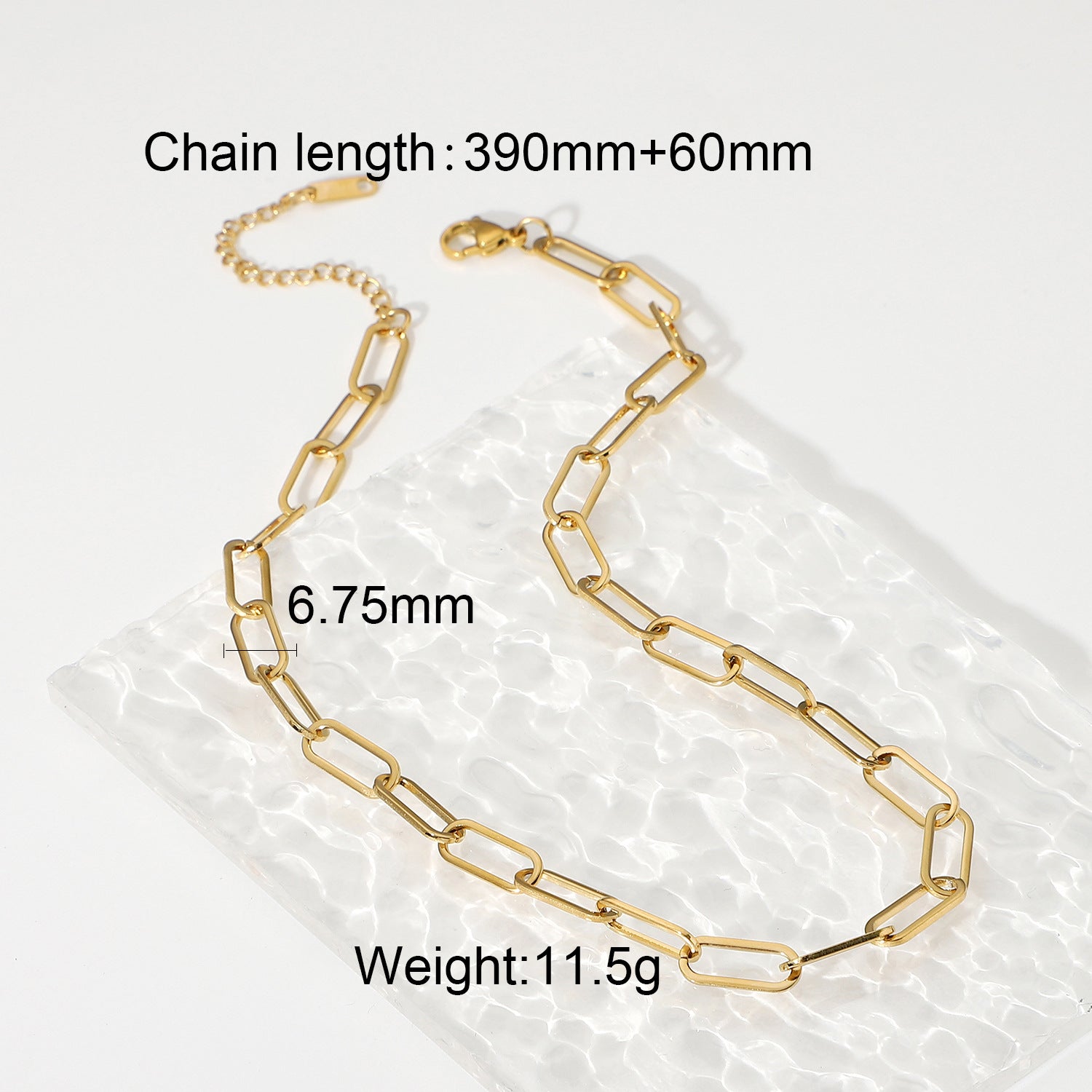 Necklace Paperclip Chain Women’s 18K Gold Stainless Steel Choker