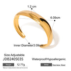 18k gold stainless steel wide face bracelet high-end Instagram chain titanium steel open bracelet