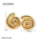 ins trendy new 18K gold stainless steel rotating thread screw earring stainless steel earring women's earring accessory