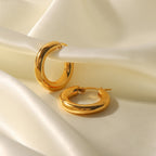 Gold Hoop Earrings Hinge Clasp Detail