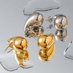 Chunky Teardrop Earrings | Gold & Silver Modern Minimalist For Women