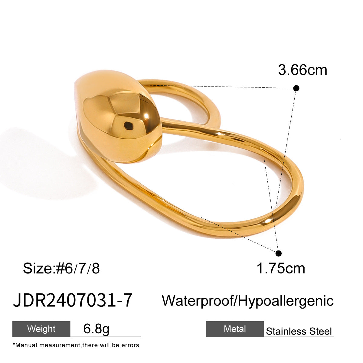 Titanium steel earring high-end light luxury earrings 18k gold colorfast earrings cross-border stainless steel accessories