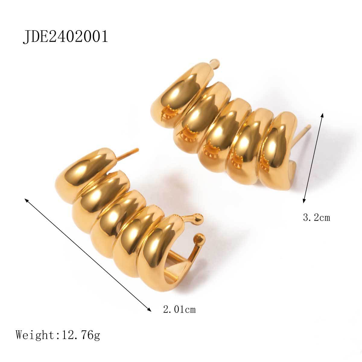 Earrings Gold Plated Ear Cuffs Set Modern Women’s Statement Jewelry