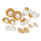 Stainless steel pearl earrings with a high-end feel, Instagram-style earrings, titanium steel earrings, European and American earrings