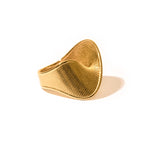 Ring - Asymmetrical Twisted 18k Gold Stainless Steel Statement Ring