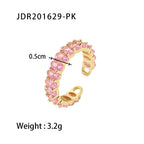 Ring: Gold Plated Zircon Minimalist Stacking Band, Fashion Statement Ring
