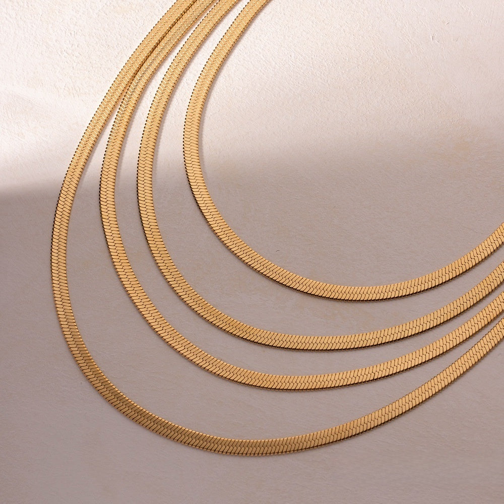 Necklace Gold Multi-Strand Titanium Steel Set for Women