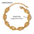 18k gold stainless steel wide face bracelet high-end Instagram chain titanium steel open bracelet