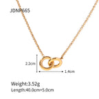 Necklace, Interlocking Ring Gold Pendant for Women, Minimalist Fashion
