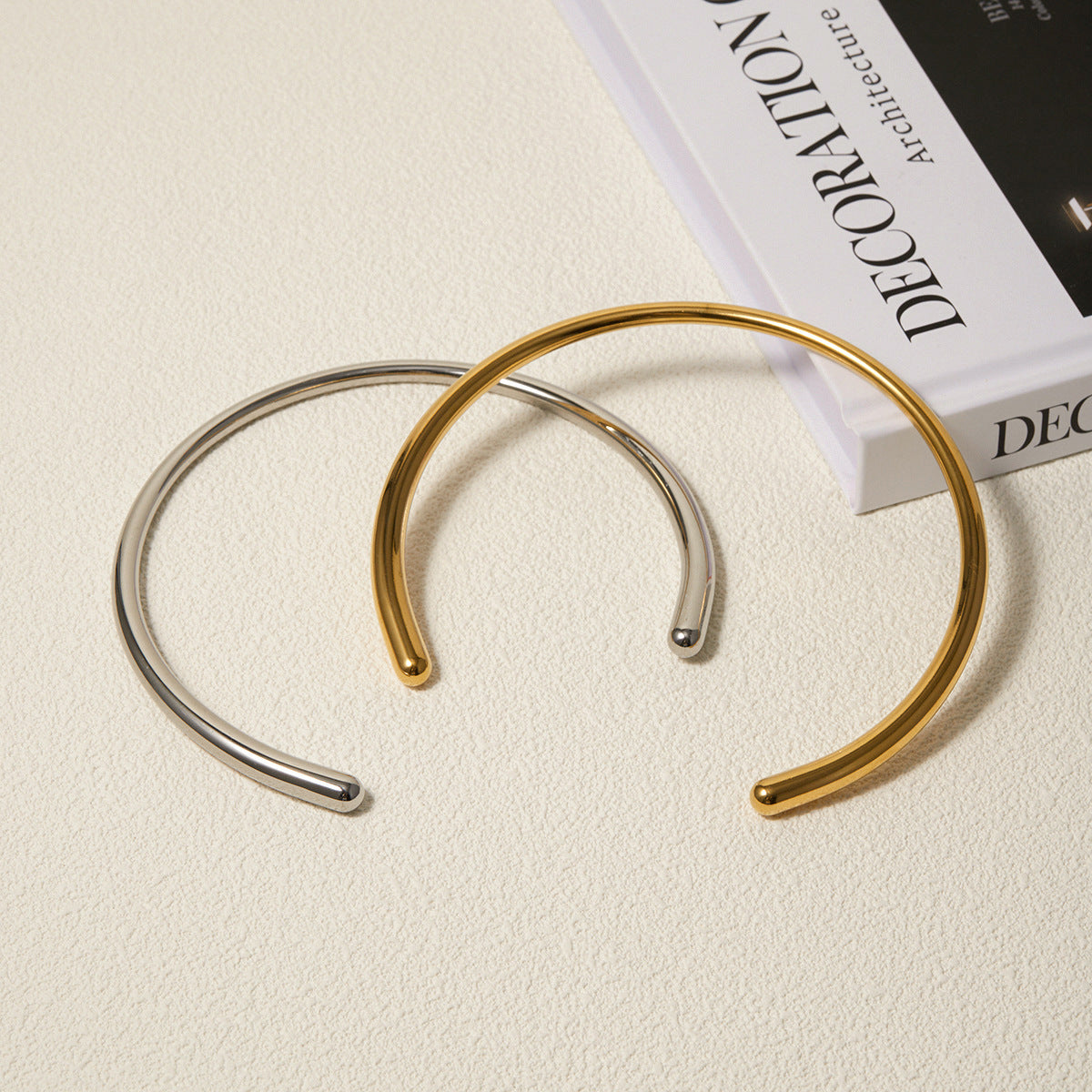 Necklace: 18K Gold Plated Minimalist Open Cuff Choker for Women