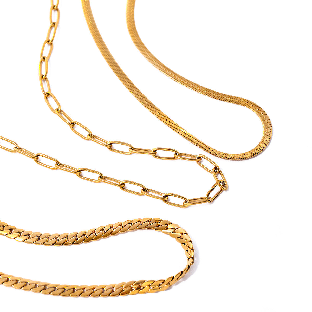 Necklace for Women: Gold Multi-Chain Minimalist Vintage 18k Plated