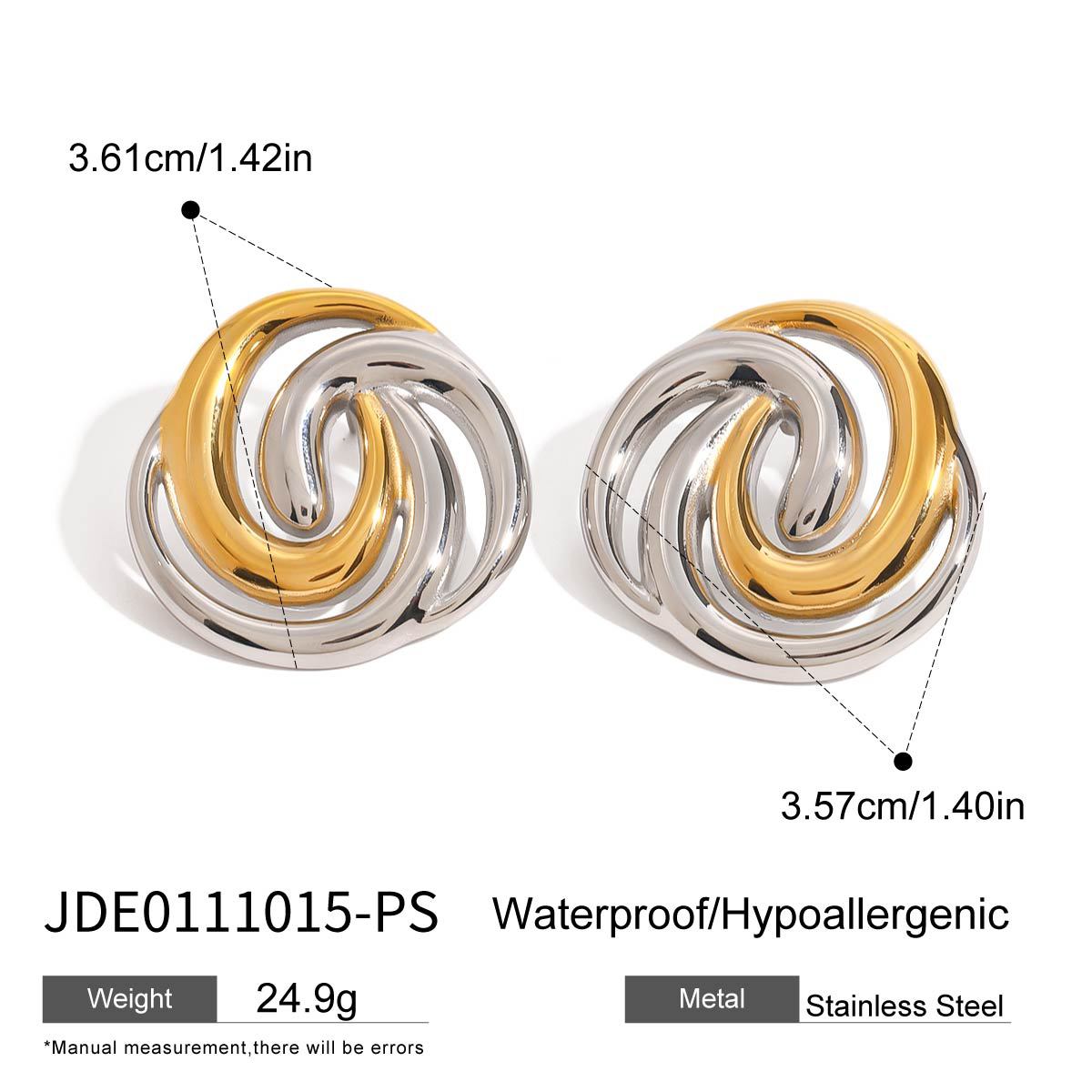 Titanium steel earring high-end light luxury earrings 18k gold colorfast earrings cross-border stainless steel accessories