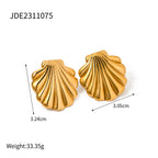 Earrings Gold Shell Stainless Steel Summer Women's Beach Fashion Jewelry