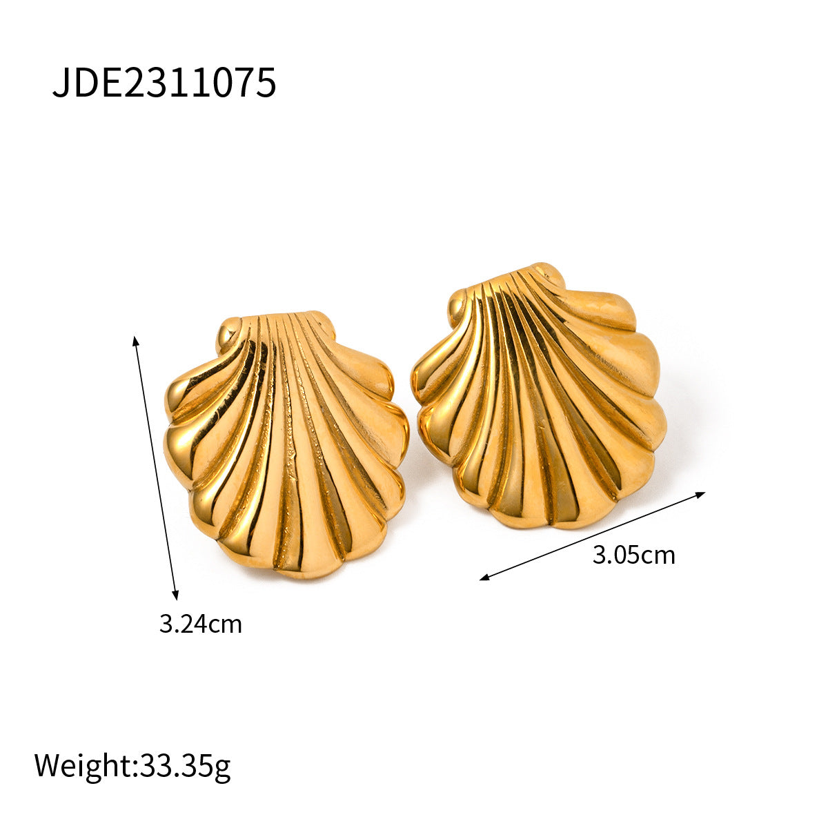 Earrings Gold Shell Stainless Steel Summer Women's Beach Fashion Jewelry