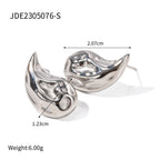 Statement Earrings Set: Gold & Silver Textured Studs, Hoop Styles