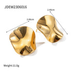 Gold Stud Earrings – Titanium Steel 18k Plated, Modern Minimalist Women’s Earrings