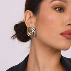 Titanium steel earring high-end light luxury earrings 18k gold colorfast earrings cross-border stainless steel accessories